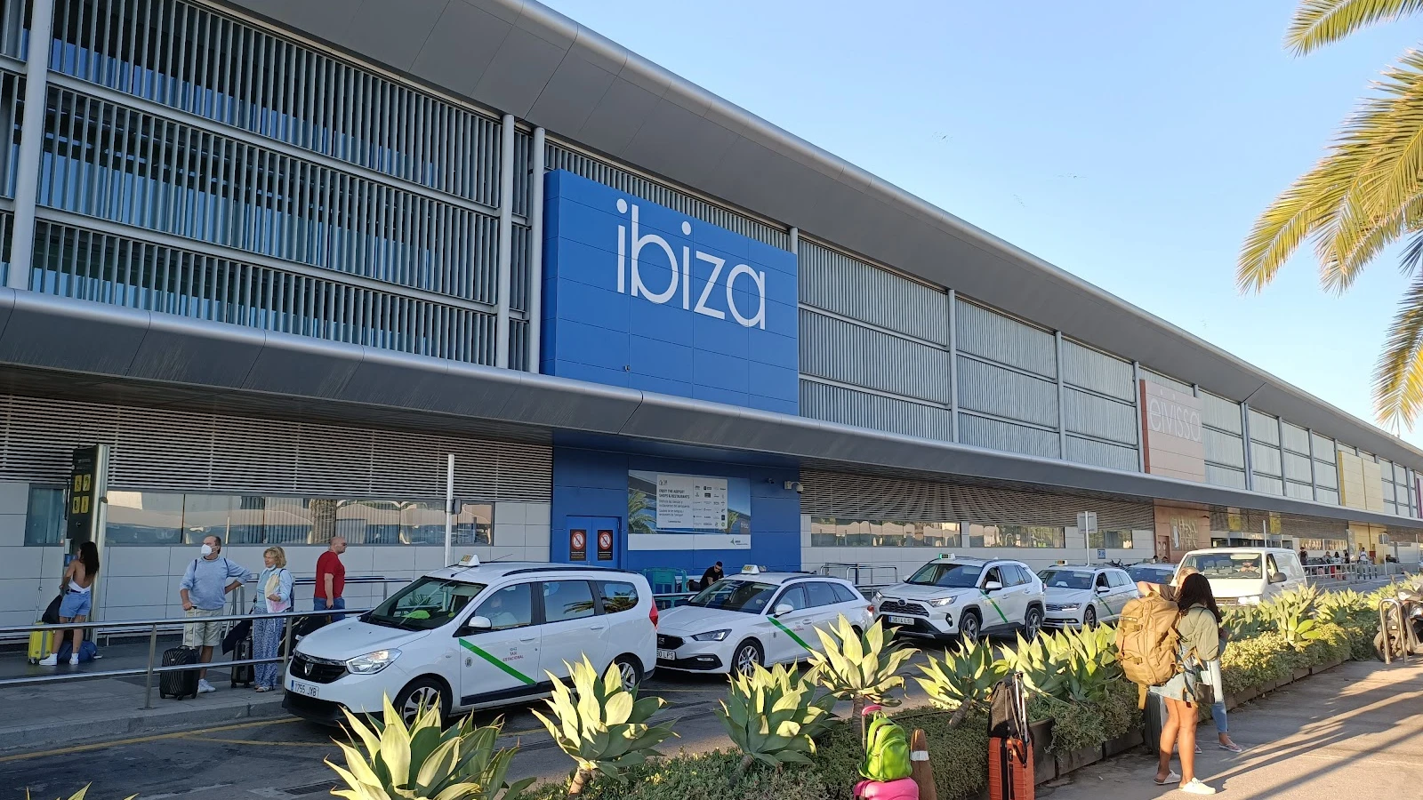 Car rental return zone at Ibiza Airport with parking bays
